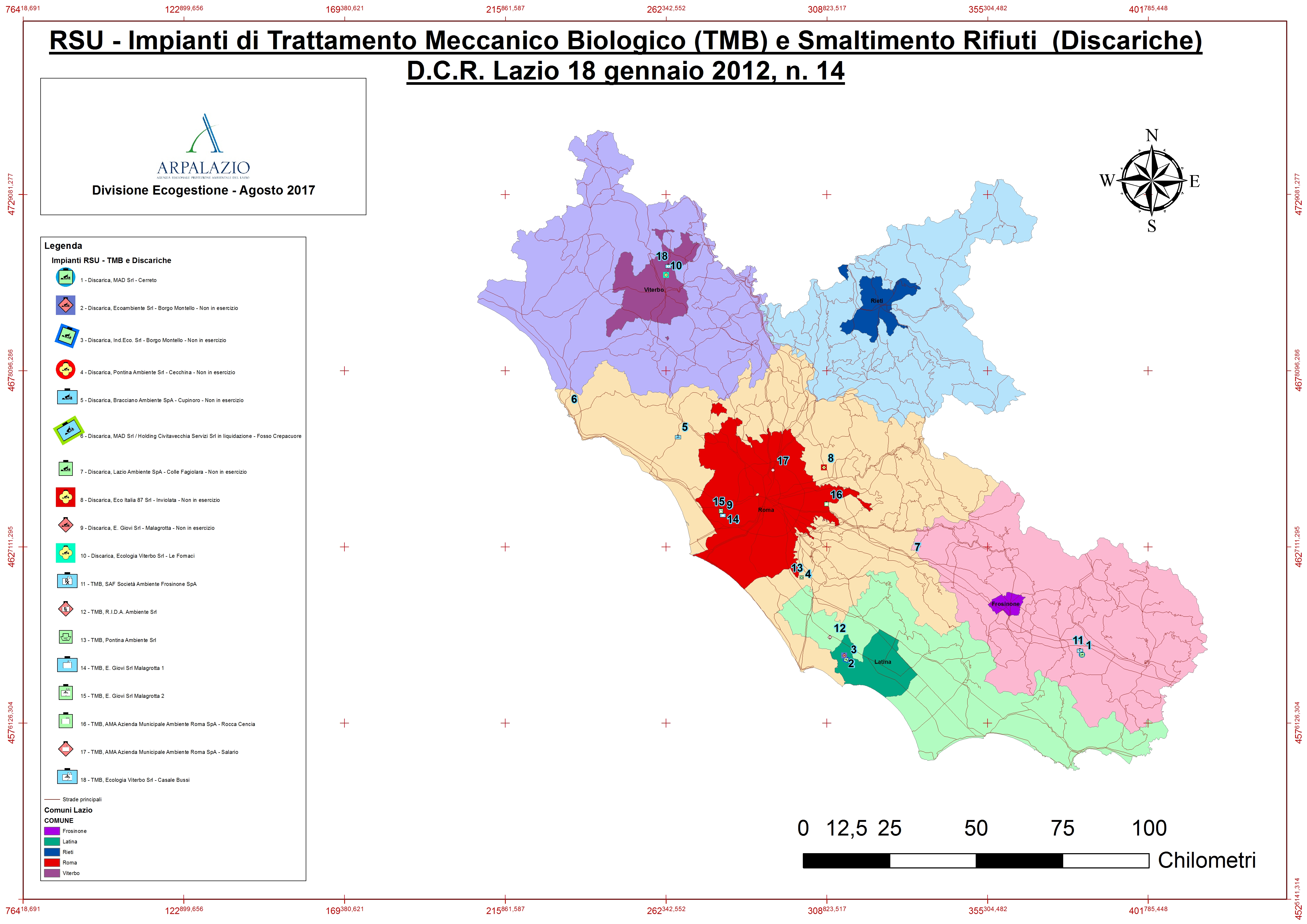 RSU Impianti TMB e Discariche DCR Lazio