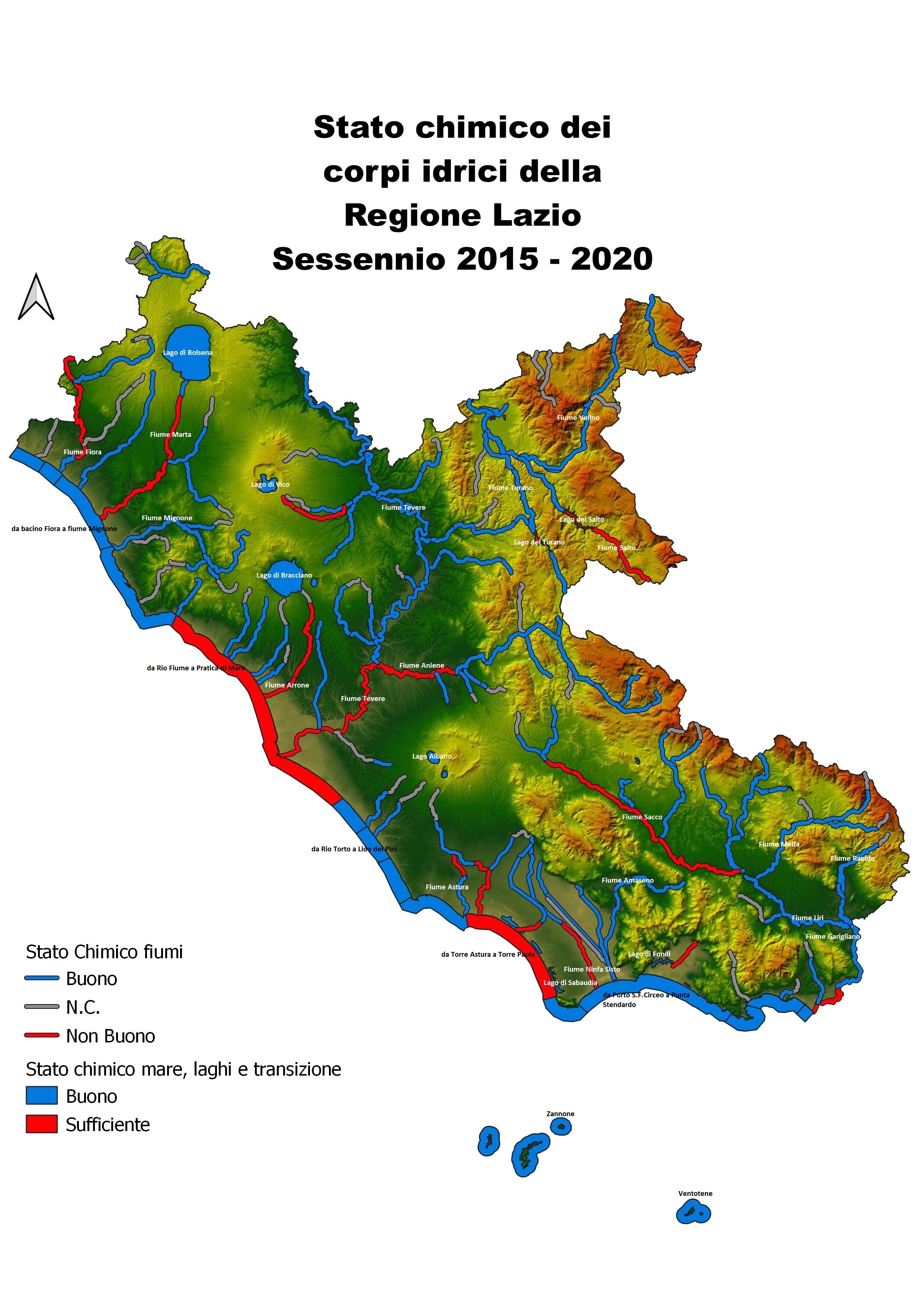 Stato chimico dei corpi idrici della Regione Lazio Sessennio 2015 - 2020